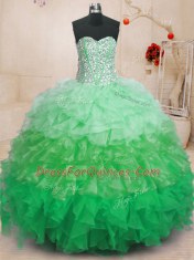 Multi-color Sweetheart Neckline Ruffles Sweet 16 Quinceanera Dress Sleeveless Lace Up