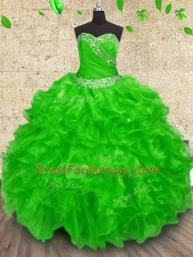 Luxury Floor Length Quinceanera Dress Sweetheart Sleeveless Lace Up