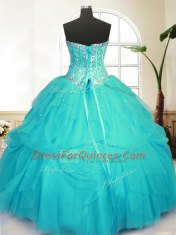 Customized Sleeveless Lace Up Floor Length Sequins and Pick Ups Quinceanera Gown