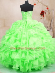 Sweetheart Lace Up Beading and Ruffles Quinceanera Gowns Sleeveless