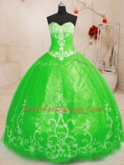 Classical Floor Length Lace Up 15th Birthday Dress for Military Ball and Sweet 16 and Quinceanera with Beading and Appliques