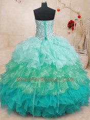 Exquisite Multi-color Sleeveless Beading and Ruffles Floor Length Sweet 16 Dresses