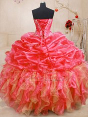Floor Length Red Quinceanera Dresses Sweetheart Sleeveless Lace Up