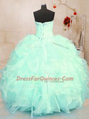 Traditional Sleeveless Beading and Ruffles Lace Up Sweet 16 Quinceanera Dress