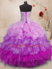 Ball Gowns Ball Gown Prom Dress Multi-color Sweetheart Organza Sleeveless Floor Length Lace Up