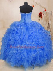Sleeveless Beading and Ruffles Lace Up 15 Quinceanera Dress
