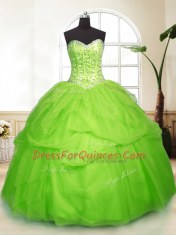 Adorable Sleeveless Floor Length Sequins and Pick Ups Lace Up Quinceanera Gowns
