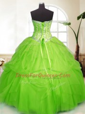 Adorable Sleeveless Floor Length Sequins and Pick Ups Lace Up Quinceanera Gowns