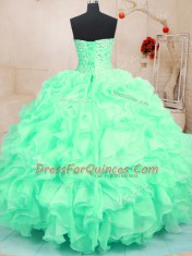 Sleeveless Beading and Ruffles Lace Up Quinceanera Dress
