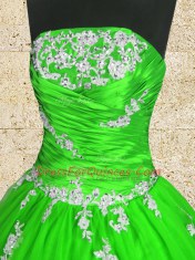 Hot Selling Floor Length Lace Up Sweet 16 Dresses for Military Ball and Sweet 16 and Quinceanera with Appliques