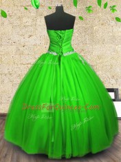 Hot Selling Floor Length Lace Up Sweet 16 Dresses for Military Ball and Sweet 16 and Quinceanera with Appliques