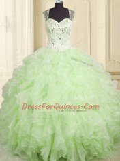 Custom Made Sleeveless Beading and Ruffles Lace Up Sweet 16 Quinceanera Dress