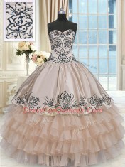 Sleeveless Beading and Embroidery and Ruffled Layers Lace Up Quinceanera Dresses