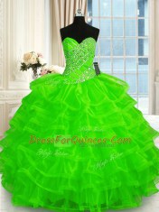 Free and Easy Sweetheart Lace Up Beading and Ruffled Layers Sweet 16 Dress Sleeveless