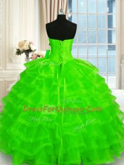 Free and Easy Sweetheart Lace Up Beading and Ruffled Layers Sweet 16 Dress Sleeveless