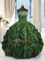 Latest Sleeveless Beading and Appliques and Embroidery and Pick Ups Lace Up Quinceanera Dresses