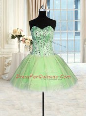 Discount Three Piece Sleeveless Lace Up Floor Length Beading and Ruching 15th Birthday Dress