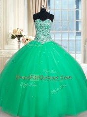 Sleeveless Beading and Sequins Lace Up Quinceanera Gown