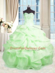 Sweetheart Neckline Beading and Ruffles 15 Quinceanera Dress Sleeveless Lace Up