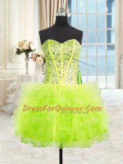 Luxury Three Piece Sleeveless Beading and Ruffles Floor Length 15 Quinceanera Dress