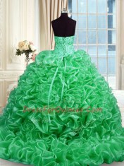 Green Sweetheart Neckline Beading Sweet 16 Quinceanera Dress Sleeveless Lace Up