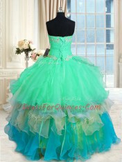 Floor Length Ball Gowns Sleeveless Multi-color Vestidos de Quinceanera Lace Up