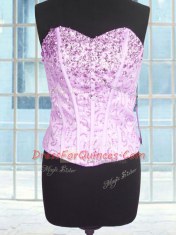 Latest Rose Pink Ball Gowns Organza Sweetheart Sleeveless Beading and Ruffles Floor Length Lace Up Sweet 16 Dresses