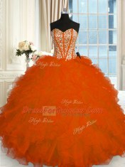 Admirable Floor Length Ball Gowns Sleeveless Red Quinceanera Dresses Lace Up