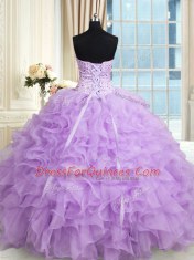 Sleeveless Beading and Ruffles Lace Up 15 Quinceanera Dress