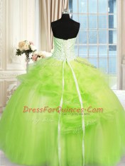 Enchanting Floor Length Quinceanera Gowns Strapless Sleeveless Lace Up