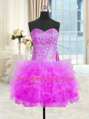 Popular Three Piece Strapless Sleeveless Lace Up 15 Quinceanera Dress Lilac Tulle