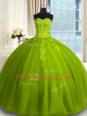 High End Sleeveless Lace Up Floor Length Embroidery Ball Gown Prom Dress