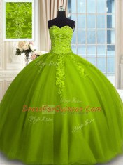 High End Sleeveless Lace Up Floor Length Embroidery Ball Gown Prom Dress
