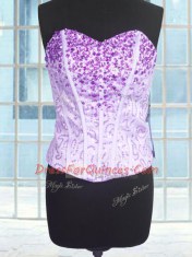 Smart Lavender Sweetheart Neckline Beading and Ruffles 15th Birthday Dress Sleeveless Lace Up