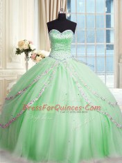 On Sale Sweetheart Neckline Beading and Appliques Quinceanera Dresses Sleeveless Lace Up