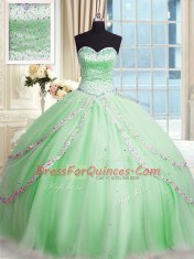 On Sale Sweetheart Neckline Beading and Appliques Quinceanera Dresses Sleeveless Lace Up