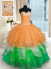 Affordable Floor Length Ball Gowns Sleeveless Multi-color 15th Birthday Dress Lace Up