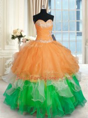 Affordable Floor Length Ball Gowns Sleeveless Multi-color 15th Birthday Dress Lace Up