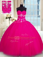 Beauteous Sweetheart Sleeveless Tulle 15 Quinceanera Dress Beading Lace Up