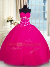 Beauteous Sweetheart Sleeveless Tulle 15 Quinceanera Dress Beading Lace Up