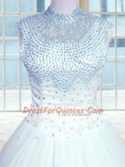 Dramatic Sleeveless Beading Zipper Quinceanera Dress