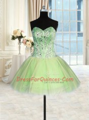 Gorgeous Three Piece Sleeveless Beading Lace Up Vestidos de Quinceanera