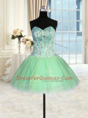 Three Piece Sweetheart Sleeveless Vestidos de Quinceanera Floor Length Beading Tulle