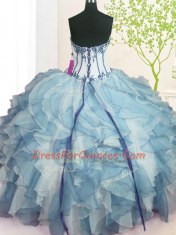 Floor Length Multi-color Ball Gown Prom Dress Sweetheart Sleeveless Lace Up