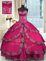 Wine Red Lace Up Sweet 16 Quinceanera Dress Beading and Embroidery and Ruffled Layers Sleeveless Floor Length