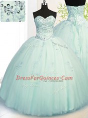 Sleeveless Beading and Appliques Lace Up Sweet 16 Quinceanera Dress