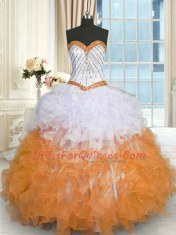 Beautiful Sweetheart Sleeveless Lace Up Quinceanera Dresses Multi-color Organza