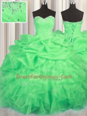 Stylish Pick Ups Floor Length Ball Gowns Sleeveless Green Sweet 16 Dress Lace Up Stylish Pick Ups Floor Length Ball Gowns Sleeveless Green Sweet 16 Dress Lace Up