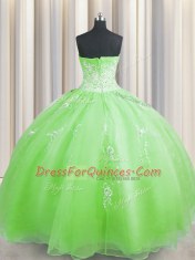Popular Zipper Up Beading and Appliques Quince Ball Gowns Zipper Sleeveless Floor Length