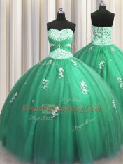 Fantastic Floor Length Turquoise Quince Ball Gowns Sweetheart Sleeveless Lace Up
